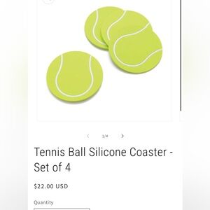 Supreme Tennis Ball Silicone Coaster Set of 4, new in box